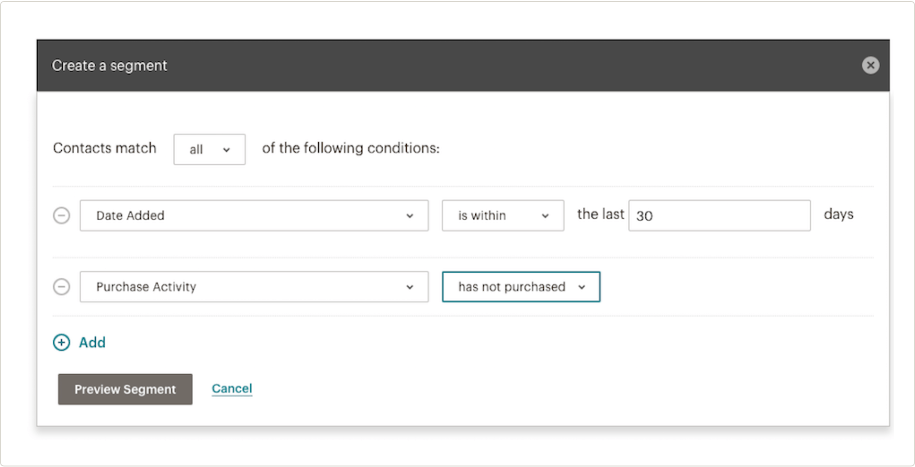 mailchimp segmentos